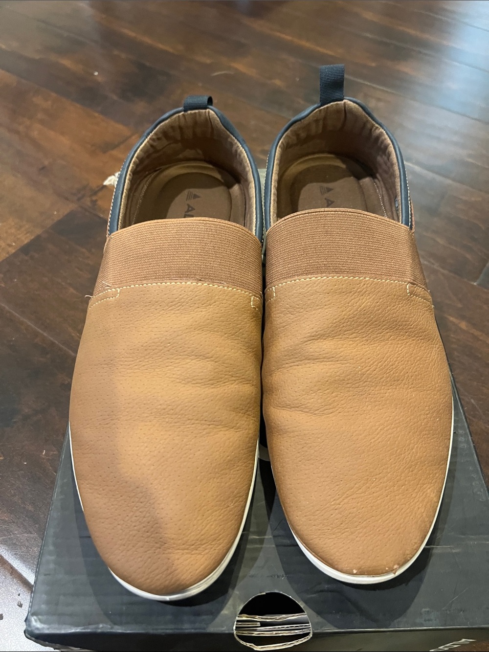 Aldo Men's Brown Elastic Slip-On Loafers